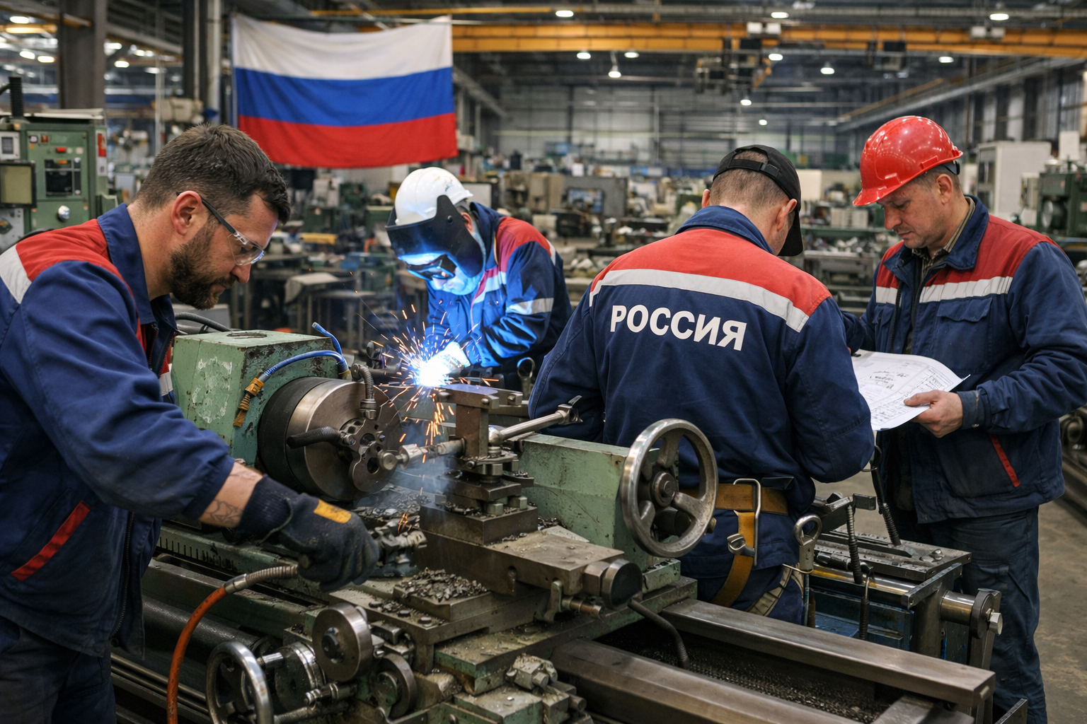 Рабочие на озеленении для посадки, ухода за территорией и ручных работ на участке